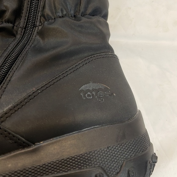 Totes women 8M snow boots black and grey fur - Picture 3 of 8